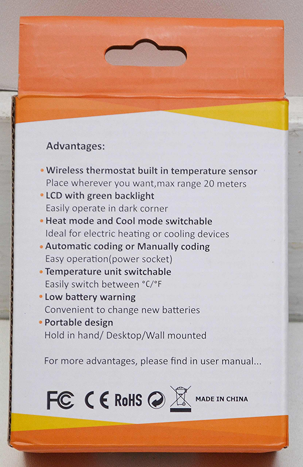 Wireless Digital Thermostat Remote Control for Electric Heating Cooling Devices