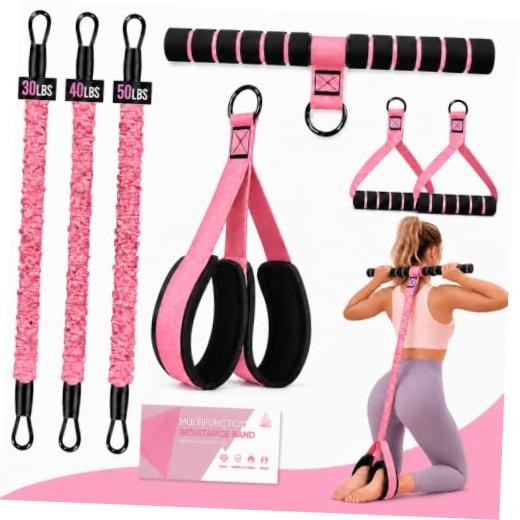 Multifunction Pedal Resistance Band with Handle, 3 Different Levels Tube