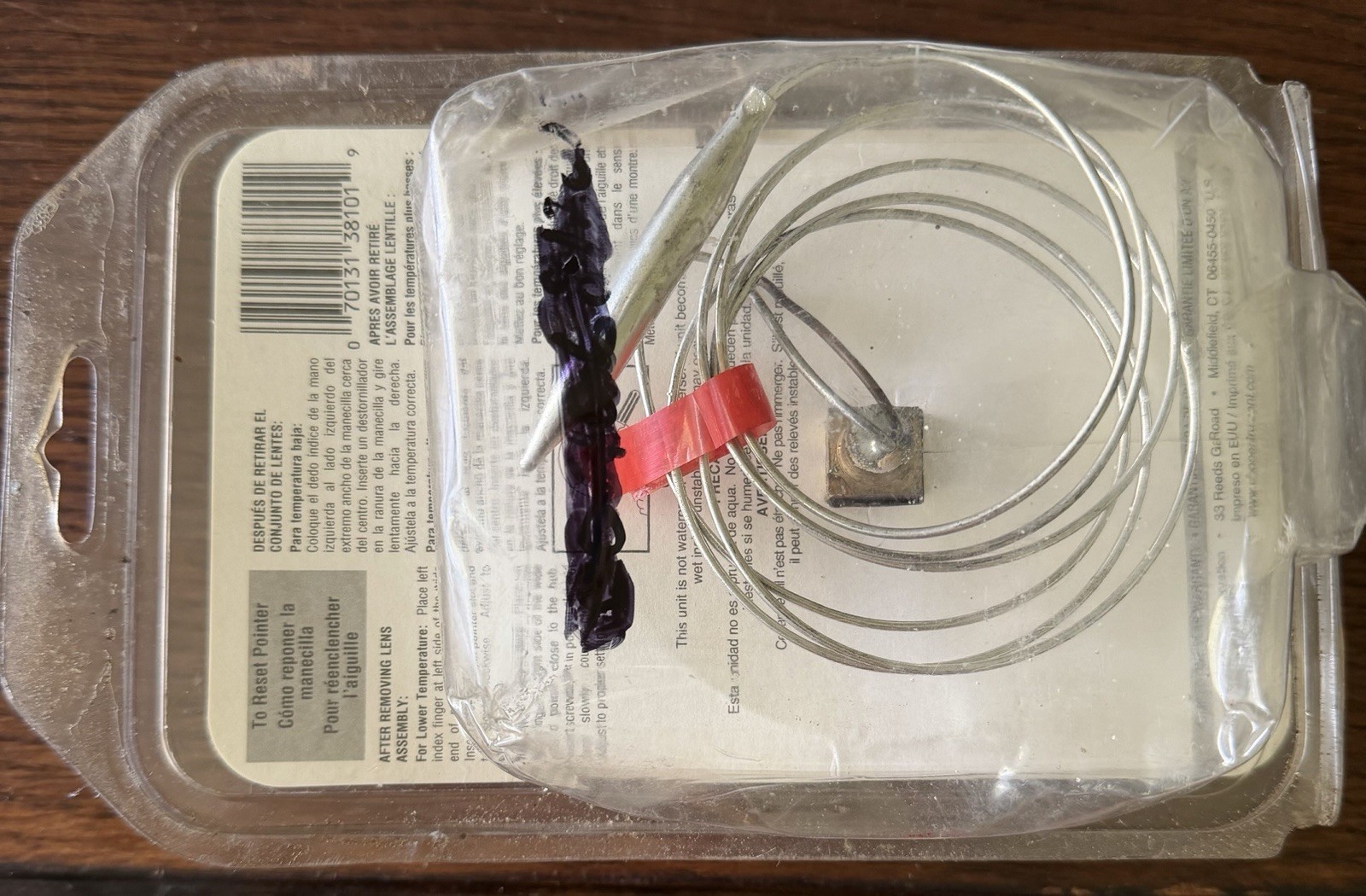 Cooper 6812-01 Remote Reading Panel Thermometer 48” Capillary Surface Mount