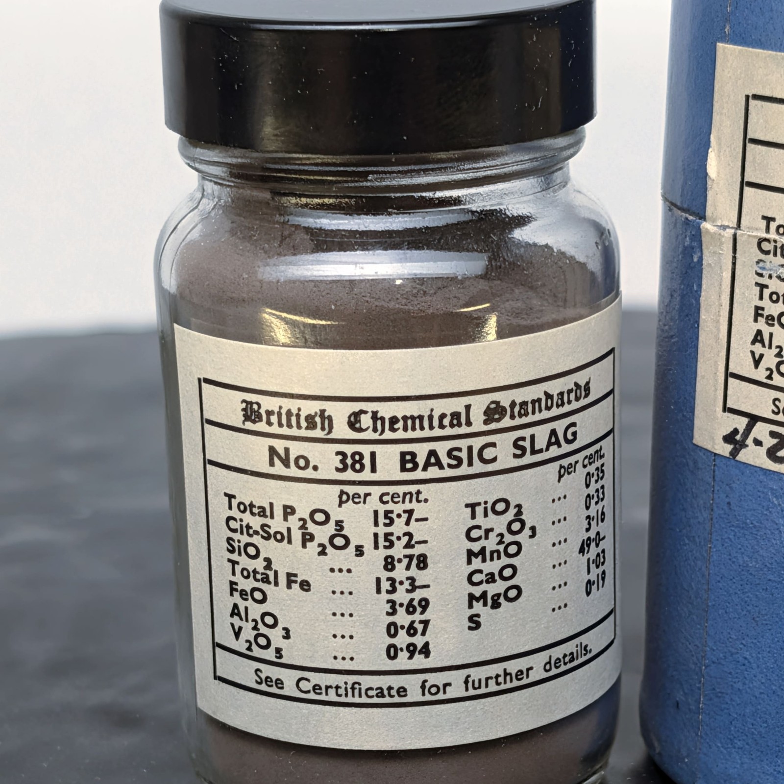 British Chemical Standards 381 Basic Slag Reference Material Full Bottle âï¸