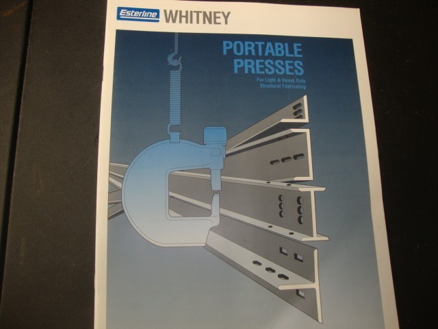 wa whitney portable press catologe and power unit recommended