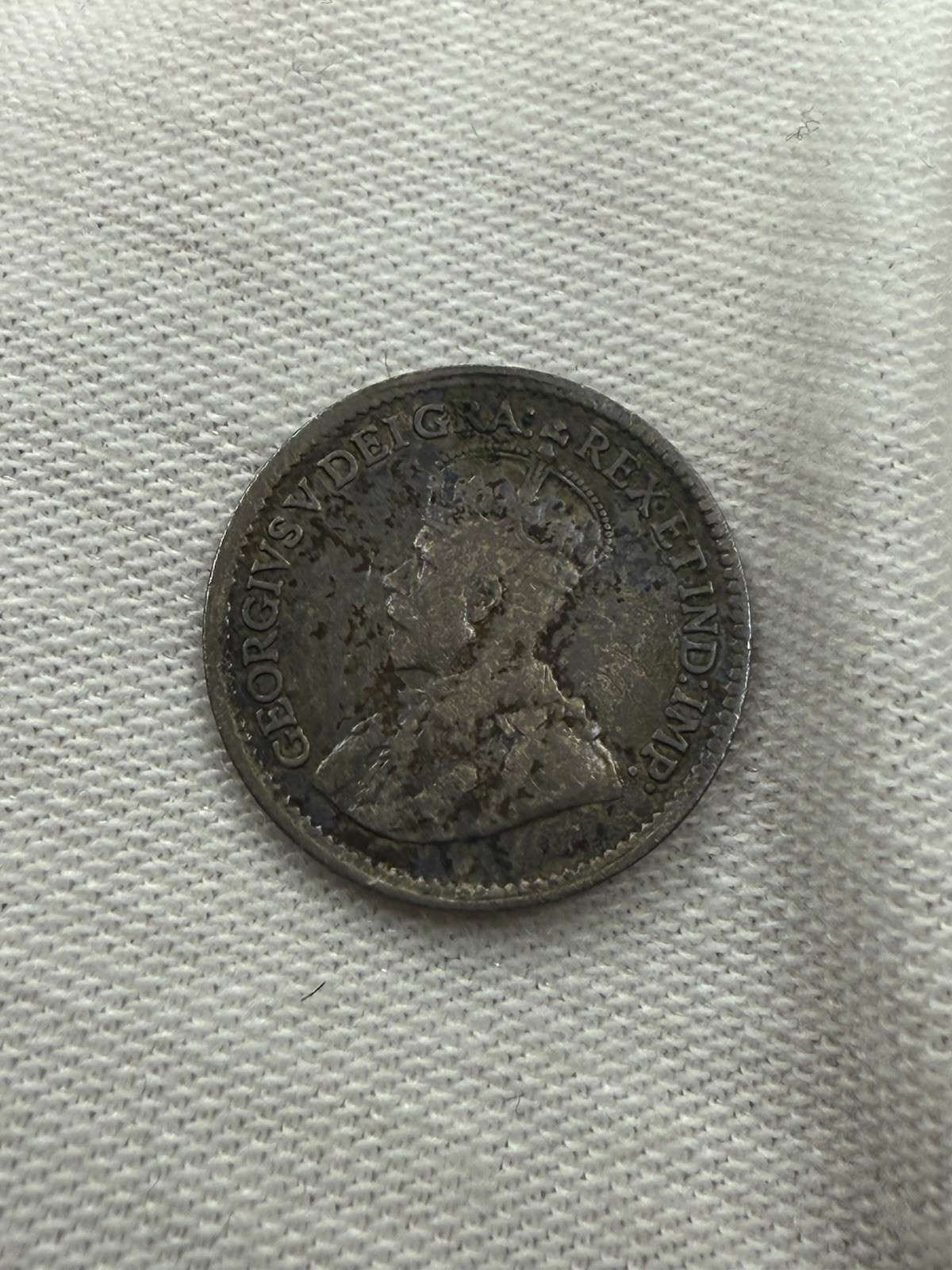 1919 Canada 5 Cents Silver Coin Great Condition Dark Toning C270
