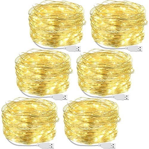 Pcs USB String Lights 33 ft 100 LED Fairy Lights Powered String 6 Warm White