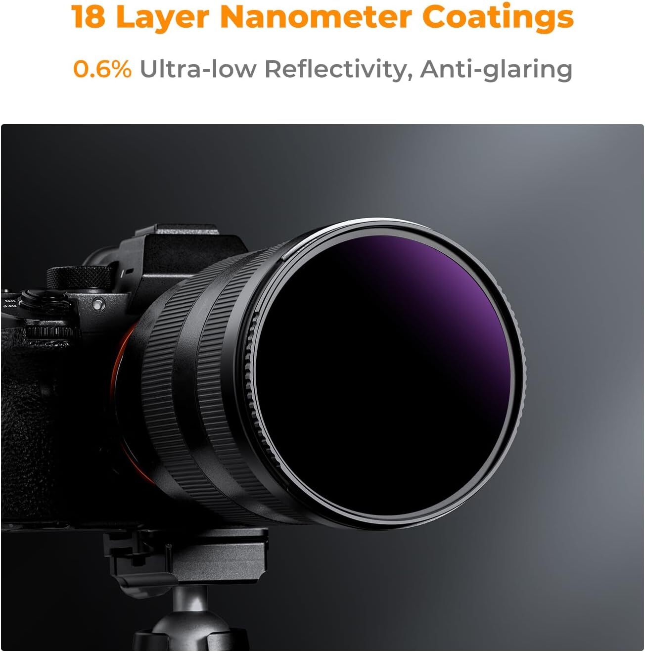 K&F Concept 49-95mm ND1000000 Solid Neutral Density Filter Solar Filter Eclipse