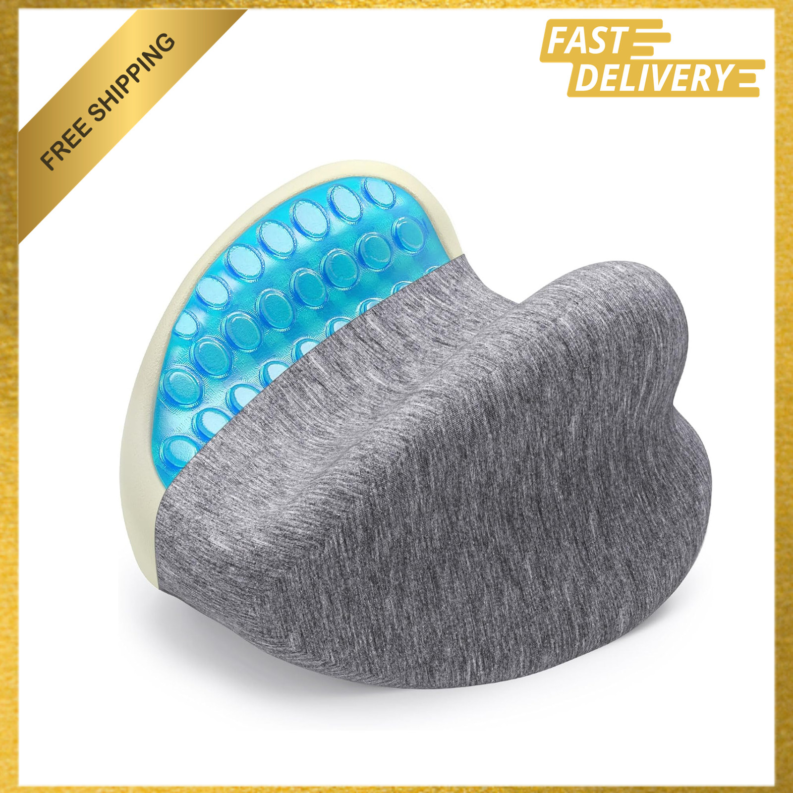 Knee Pillow for Side Sleepers Cooling Gel Memory Foam Heart Shape Leg Cushion