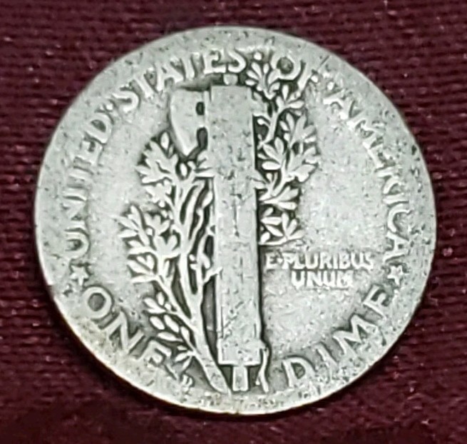 1920-D Mercury Dime 90% Silver, Free Shipping