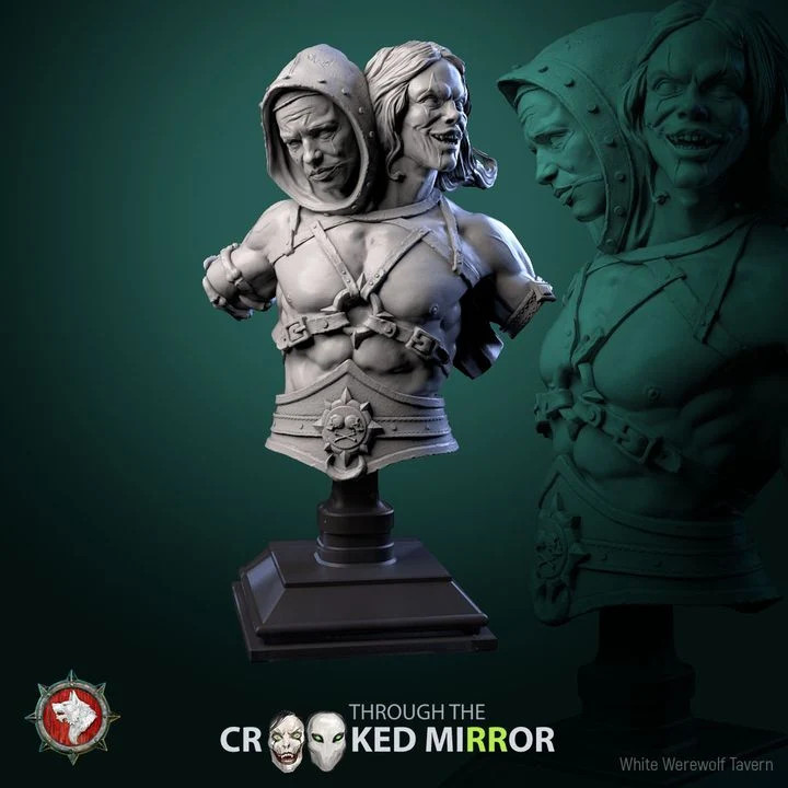 Eldrim & Drelmar, The Twofold Shade - Bust - Resin Display Bust