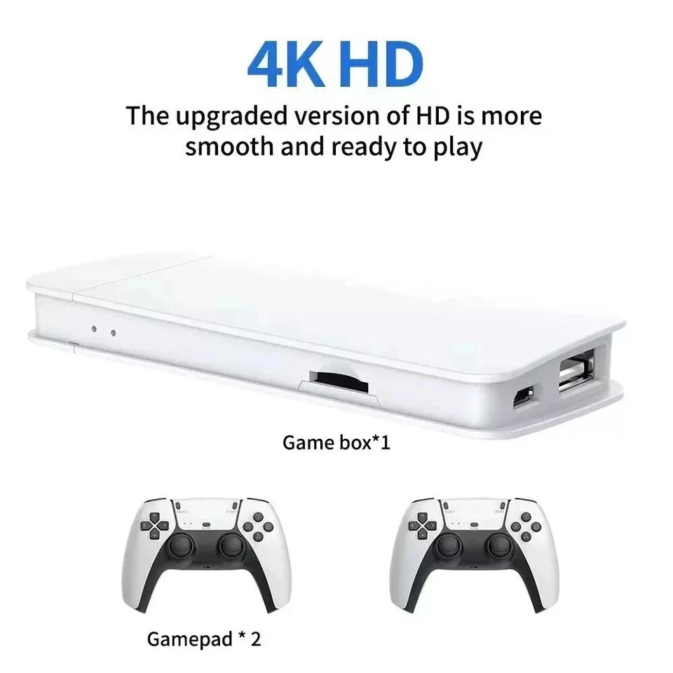 4K 64G HDMI TV Video Game Stick M15 Gaming Console Gamepad 2 Wireless Controller