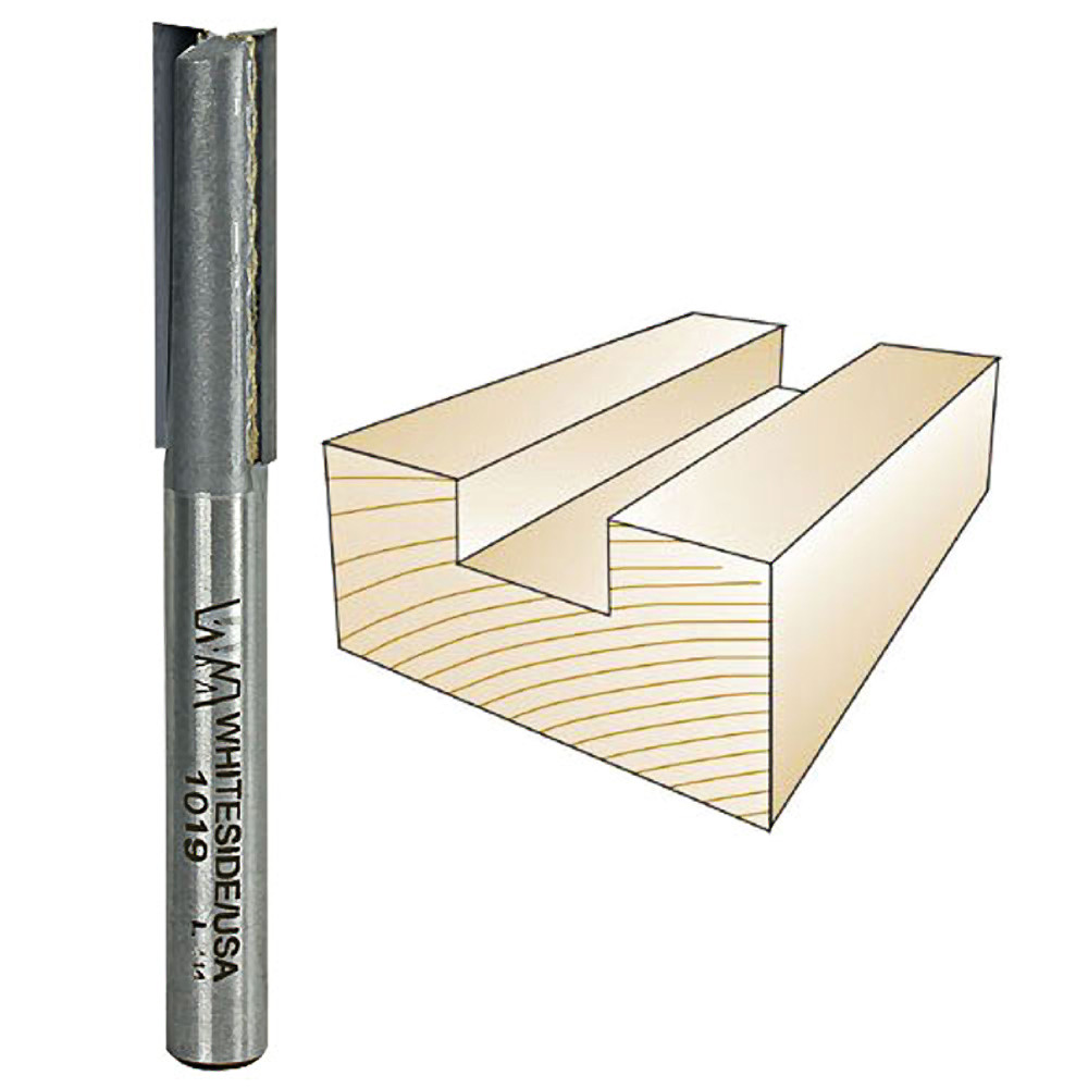 Whiteside Straight Bit, 1/4 in. SH x 5/16 in. CD x 1 in. CL