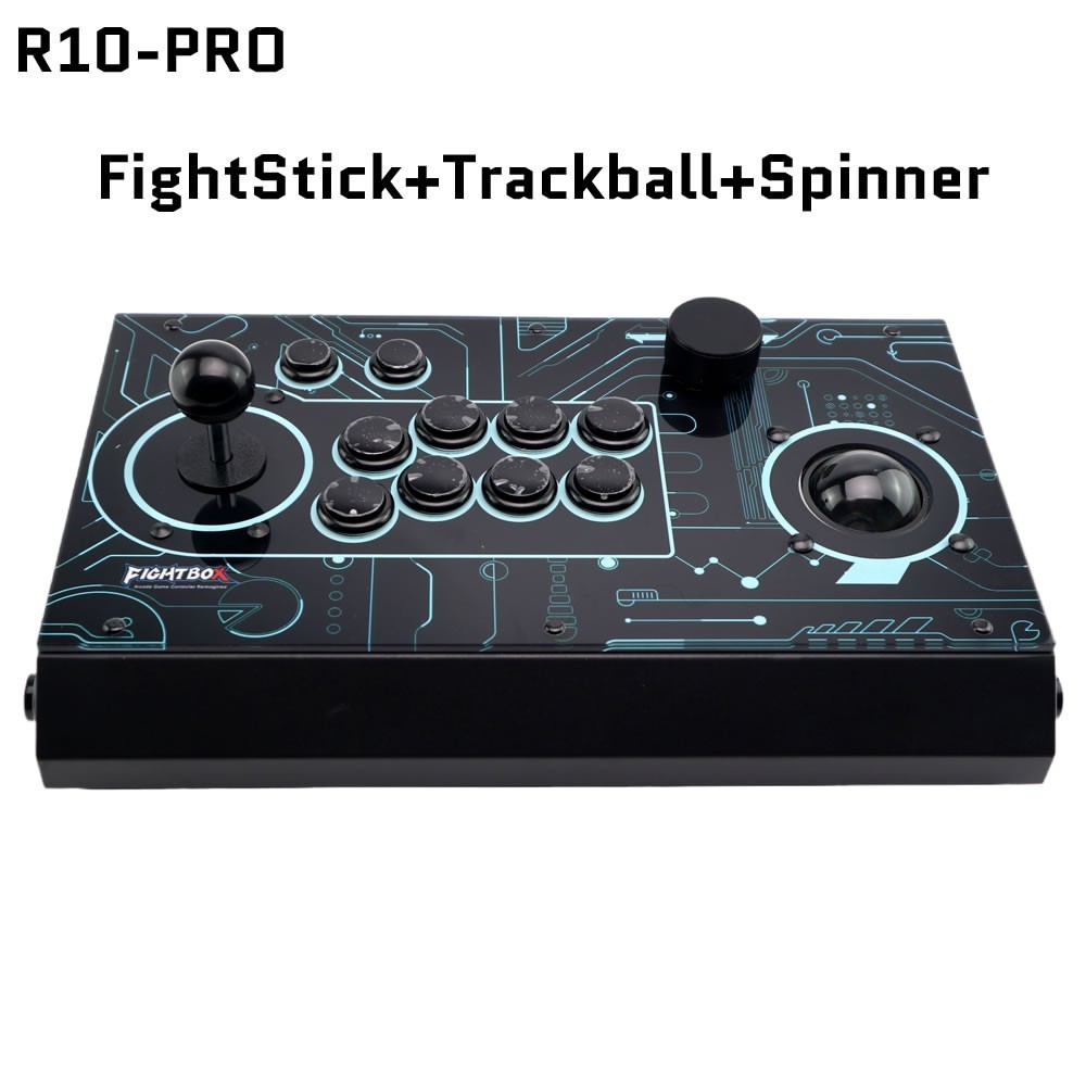 FightBox R10-PRO Arcade Fight Stick With Trackball&Spinner Retro Game Controller