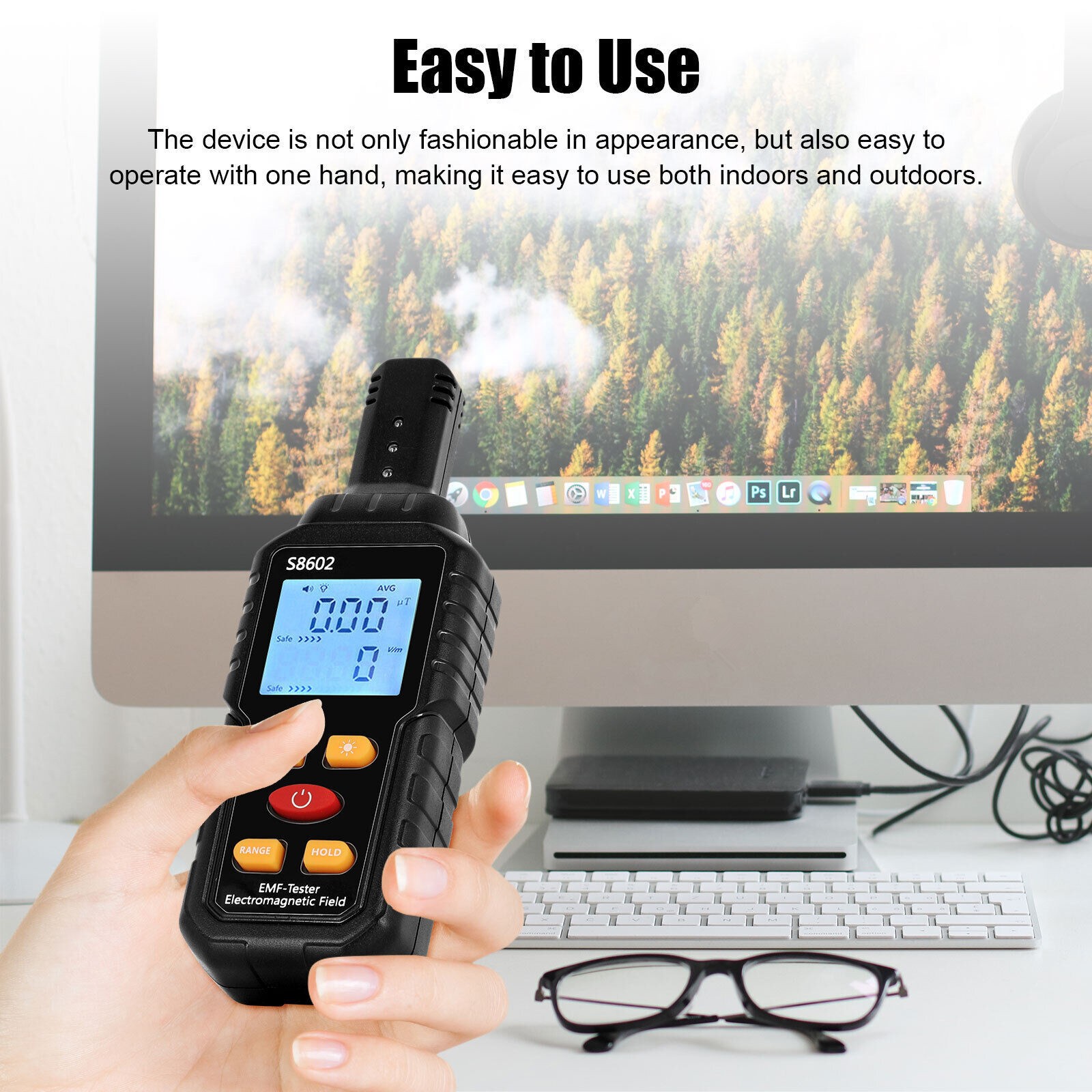Electric Radiation Detector Electromagnetic Digital LCD EMF Meter