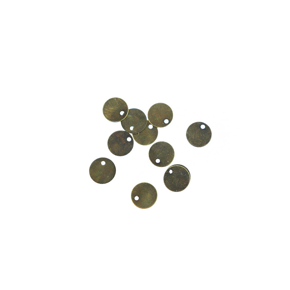 Round Stamping Blanks - Bronze Tone - 8mm - 50 Tags - MT169