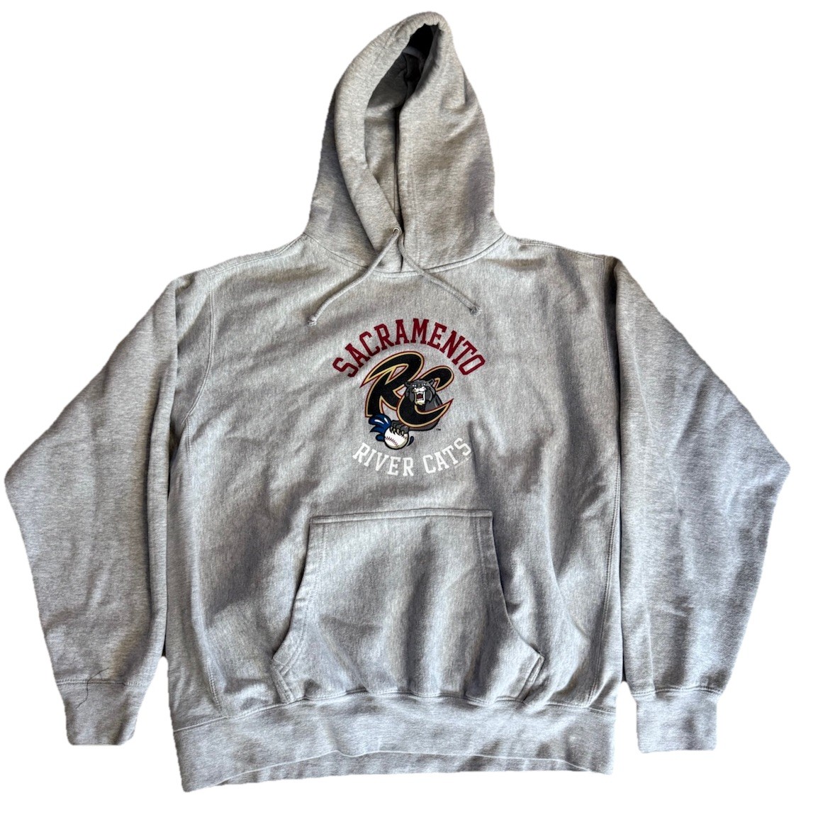 MV Sports Sacramento River Cats Gray Hoodie Sweatshirt XL MiLB AAA SF Giants