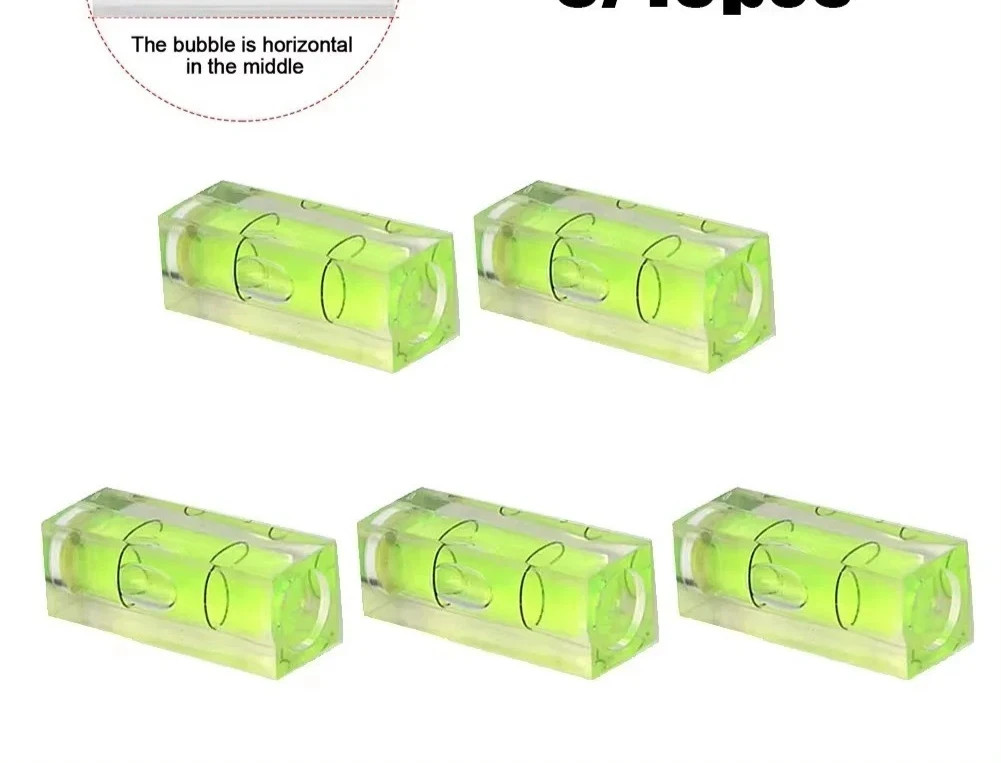 5Pcs Mini Spirit Square Bubble Level Protractor Precision Level Cylinder Leve