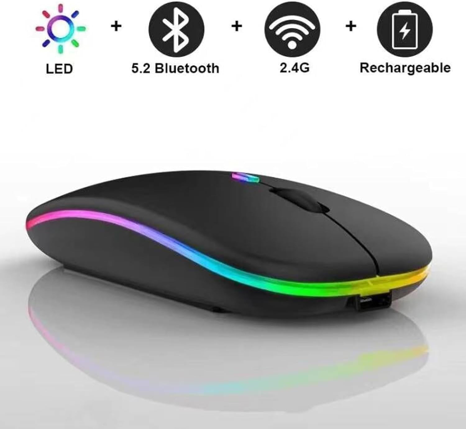 10 Pack Wireless Bluetooth Mouse,LED Dual Mode Rechargeable Silent Slim Lapto...