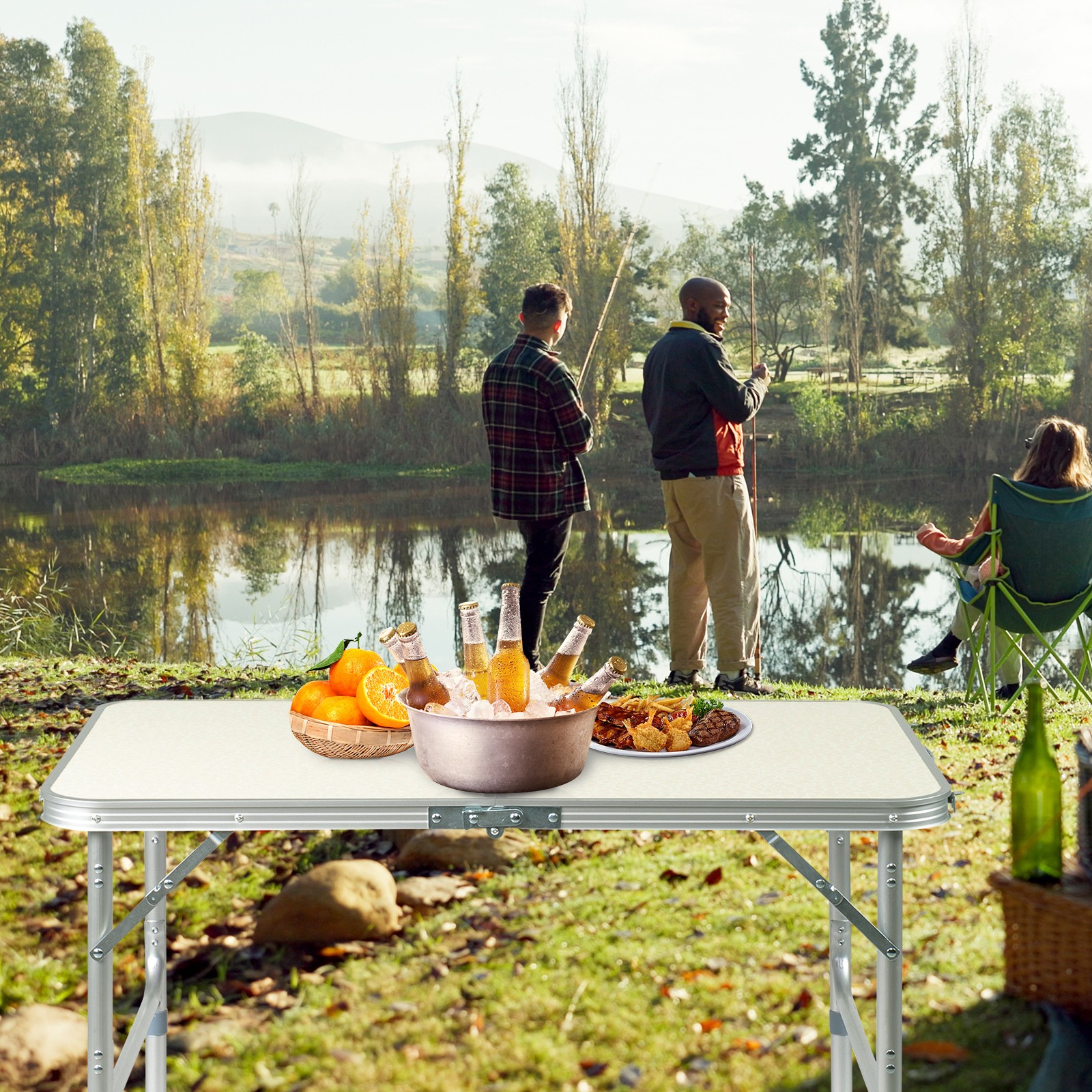 Outdoor 2.3/3/6 FT Aluminum Folding Table Picnic Party Camping Patio Portable