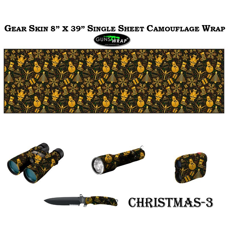 Camo Guns Wrap Skins Premium Vinyl Matte Camouflage Roll (7,8х39in) CRISTMAS-3