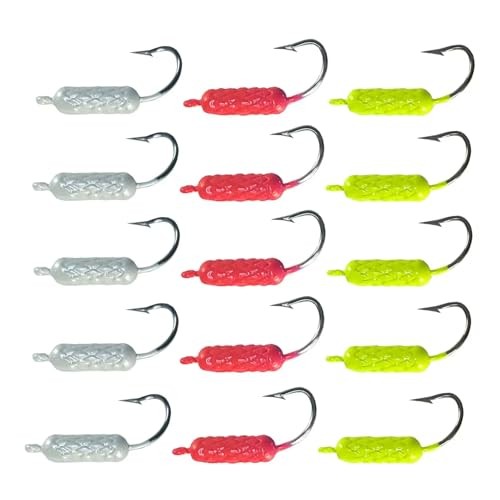 UV Glow in Dark Yellowtail Snapper Jigs, 15PCS 1/4oz, 1/16oz Weighted 1/8oz
