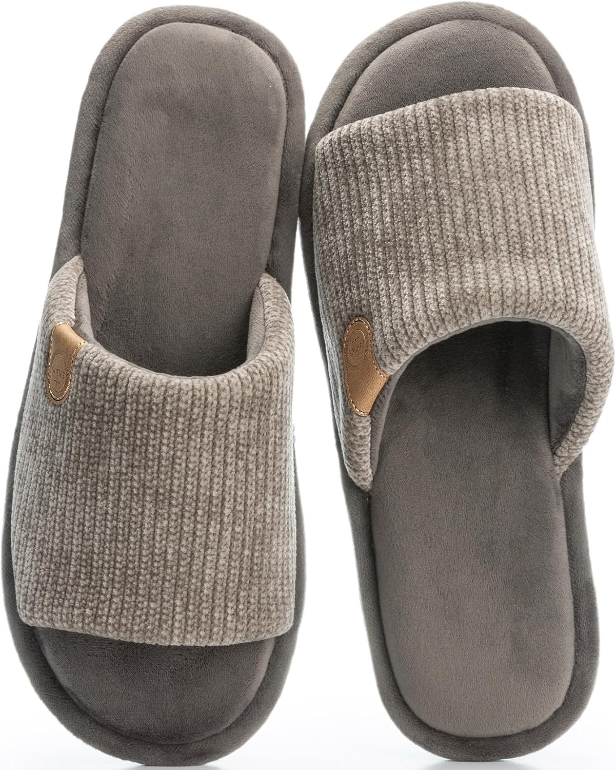 GOEWY Mens Cozy Memory Foam Slippers Indoor Open Toe Warm Gifts | Breathable,Non