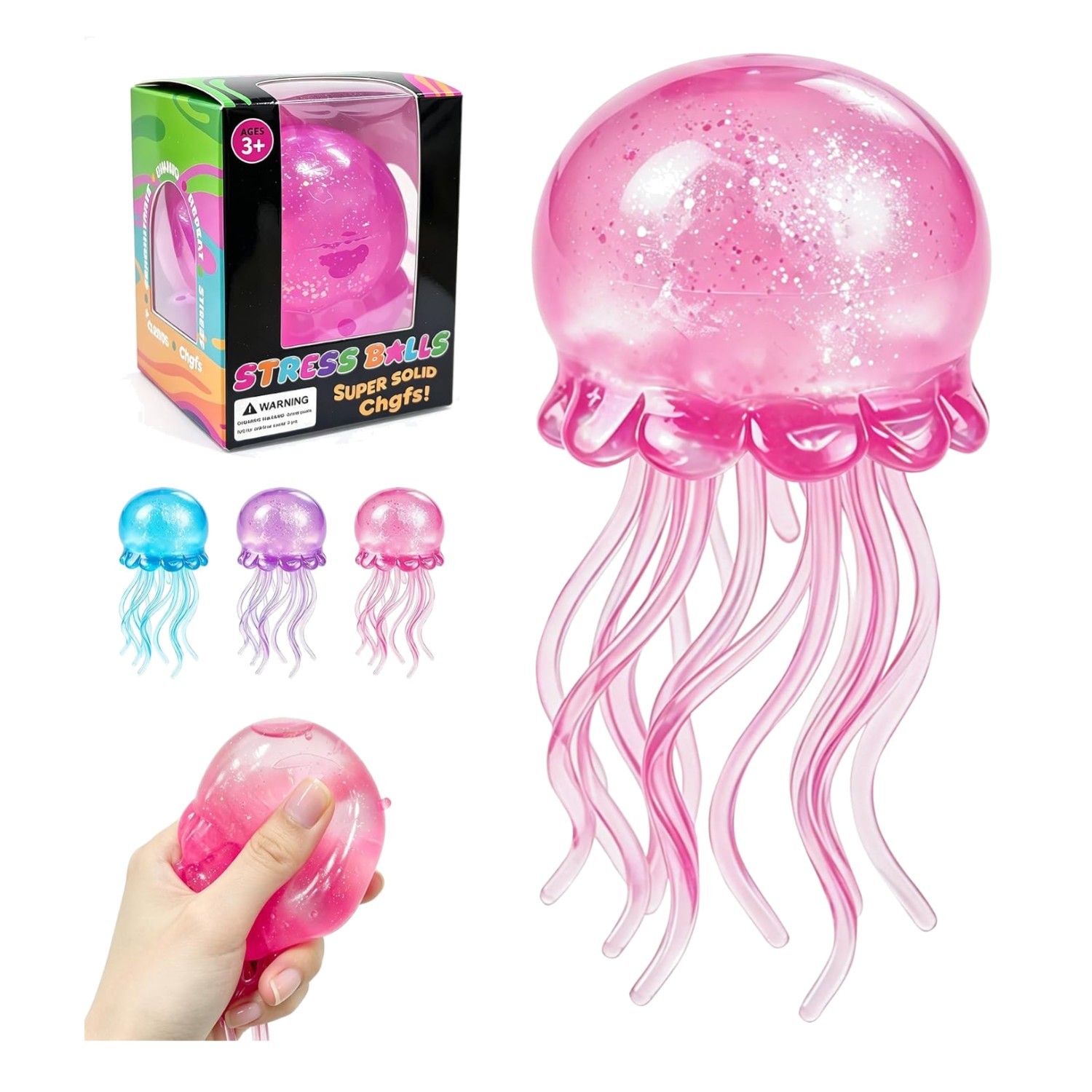 NeeDoh Jelly Squish Stress Toy Jellyfish Fidget Sensory Squeeze Squishy Toy Gift