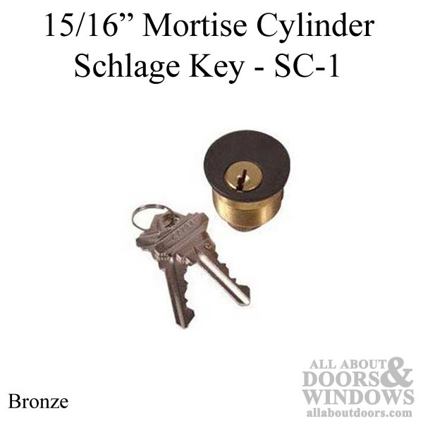 Kaba Ilco 15/16 Mortise Cylinder Lori Cam Schlage 5 Pin Bronze