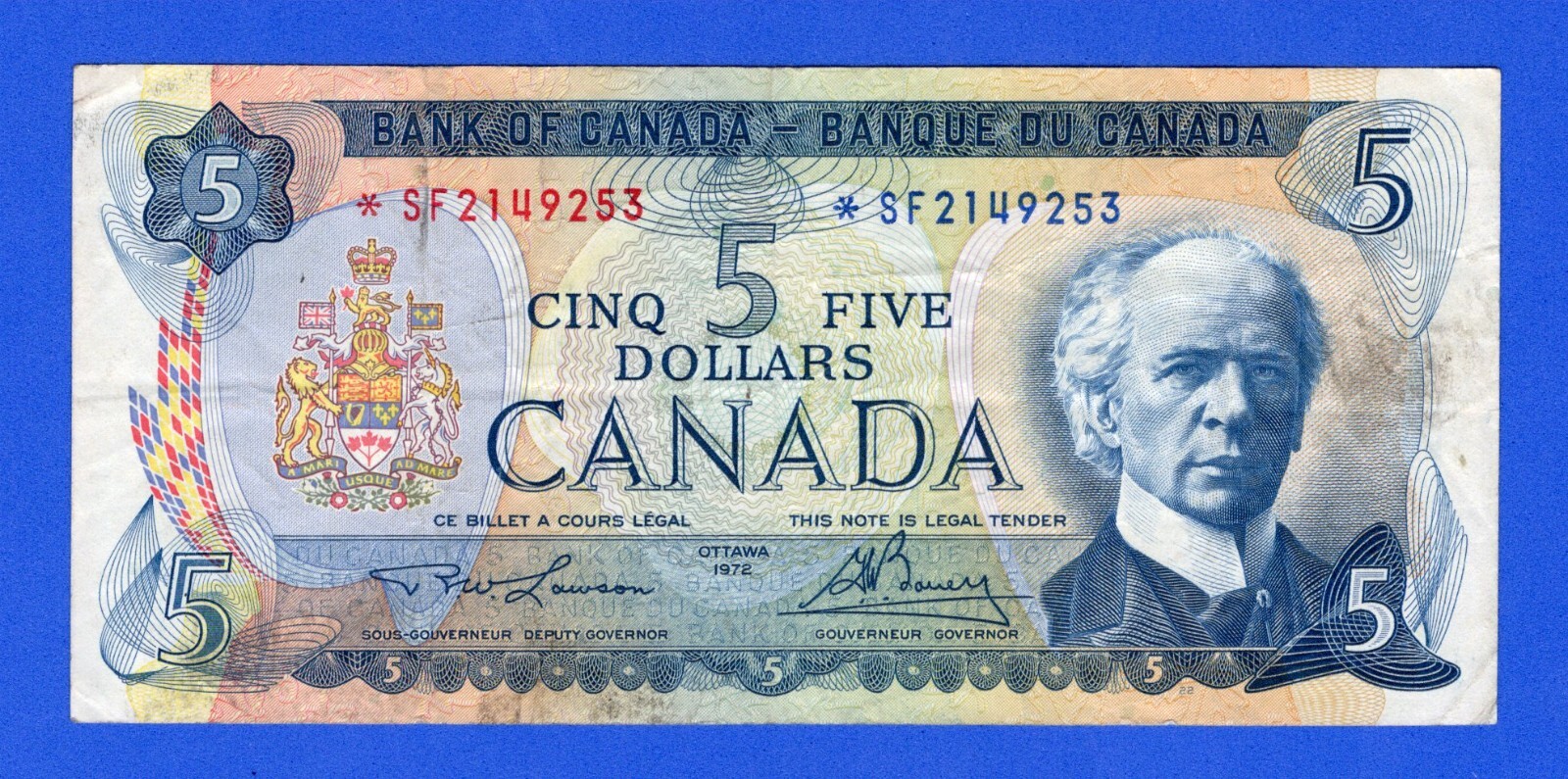 Canada  $5 1972 BC-48bA / P-87b Circulated Replacement /Asterisk Note *SF2149253