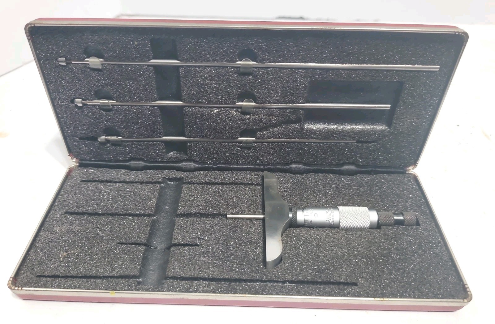 Vintage L.S. Starrett Co. No.445 Depth Micrometer Athol Mass. USA