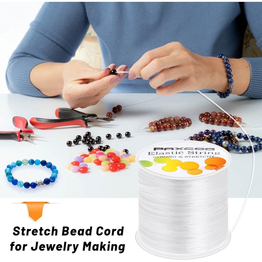 Stretch Elastic String Cord for Jewelry Making Bracelet Beading White 1mm