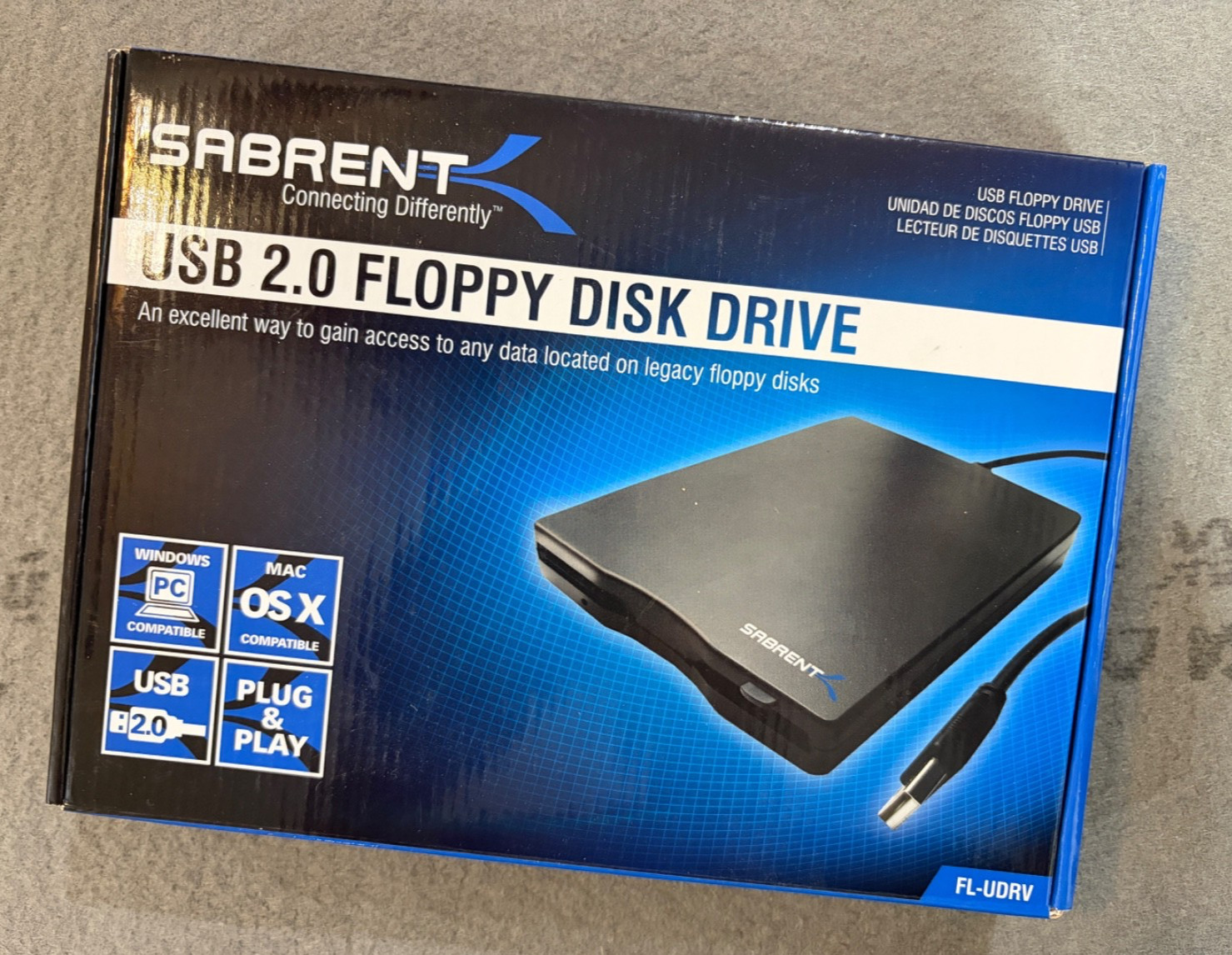 Sabrent: External USB 2.0 Floppy Disk Drive Model: FL-UDRV • Open Box - NEW