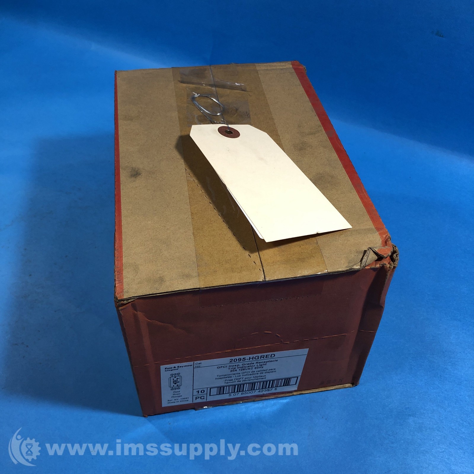 Pass & Seymour 2095-HGRED Box Of 10 Duplex GFCI Receptacle FNFP