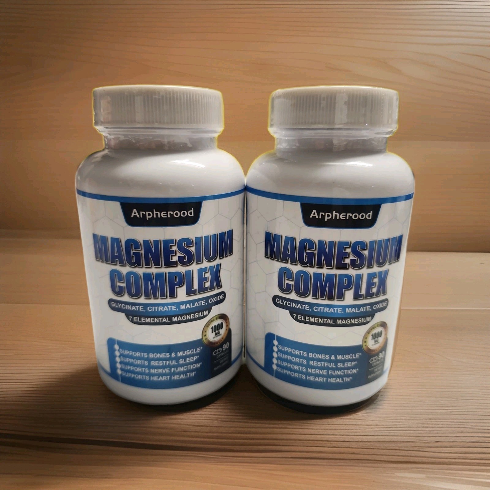 Lot 2 Magnesium Complex 90 Caps Each Bottle Citrate Malate Oxide Glycinate Taur