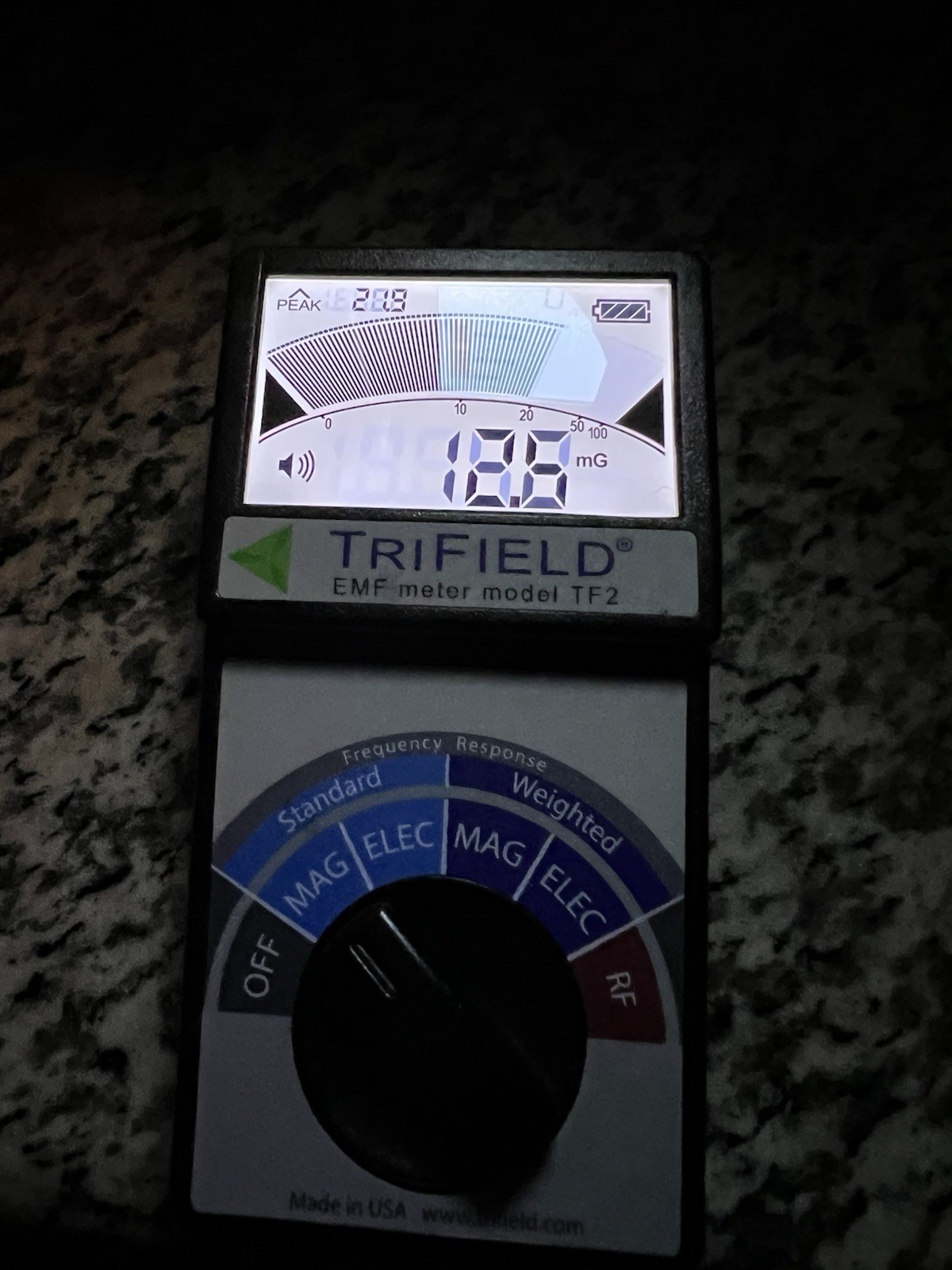 EMF Meter Model TF2 Handheld Detector for 3 Types of EM Fields, Tested & Working