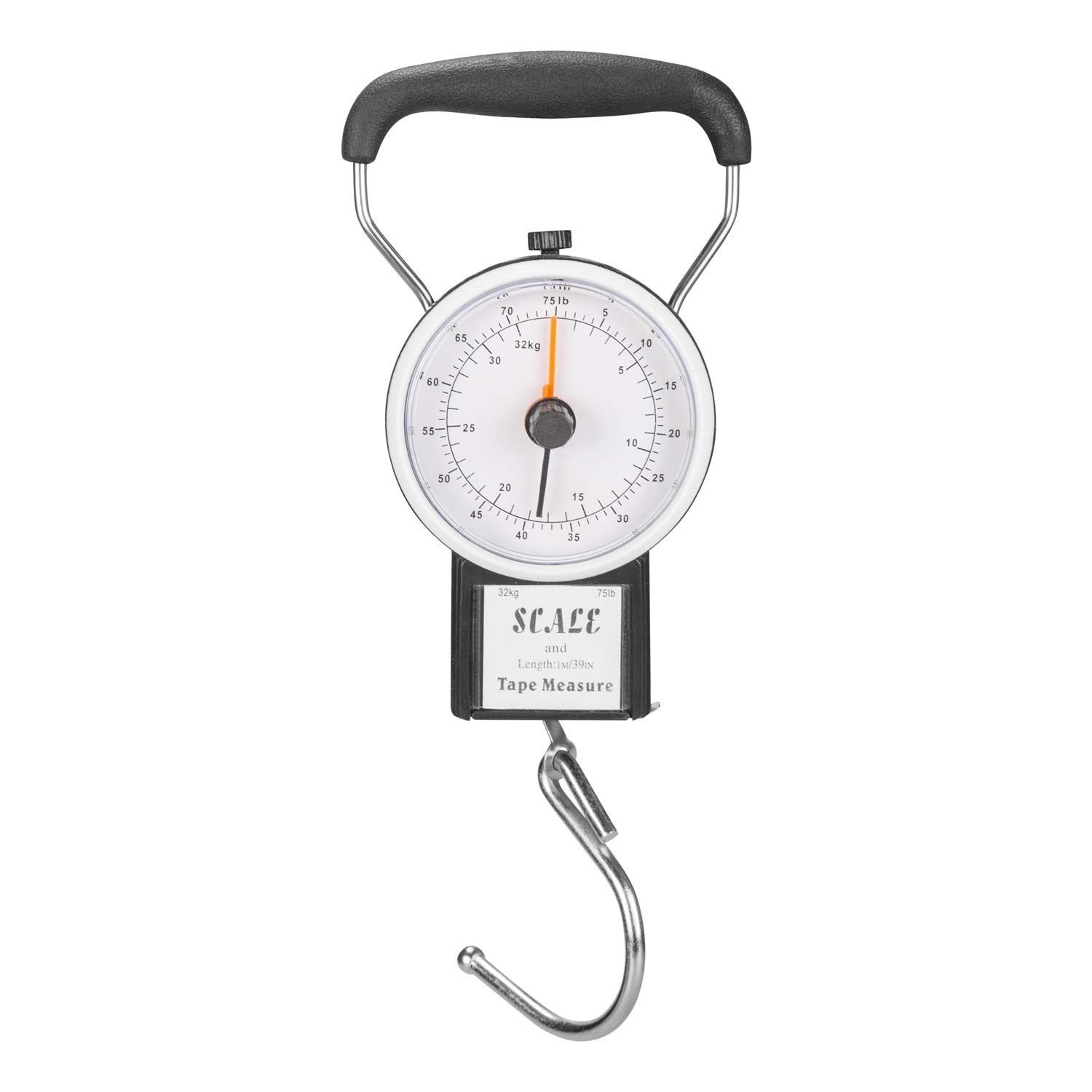 Manual Luggage Suitcase Scale BuiltIn Tape Measure Weighs Bags 75LBS 39 Inch