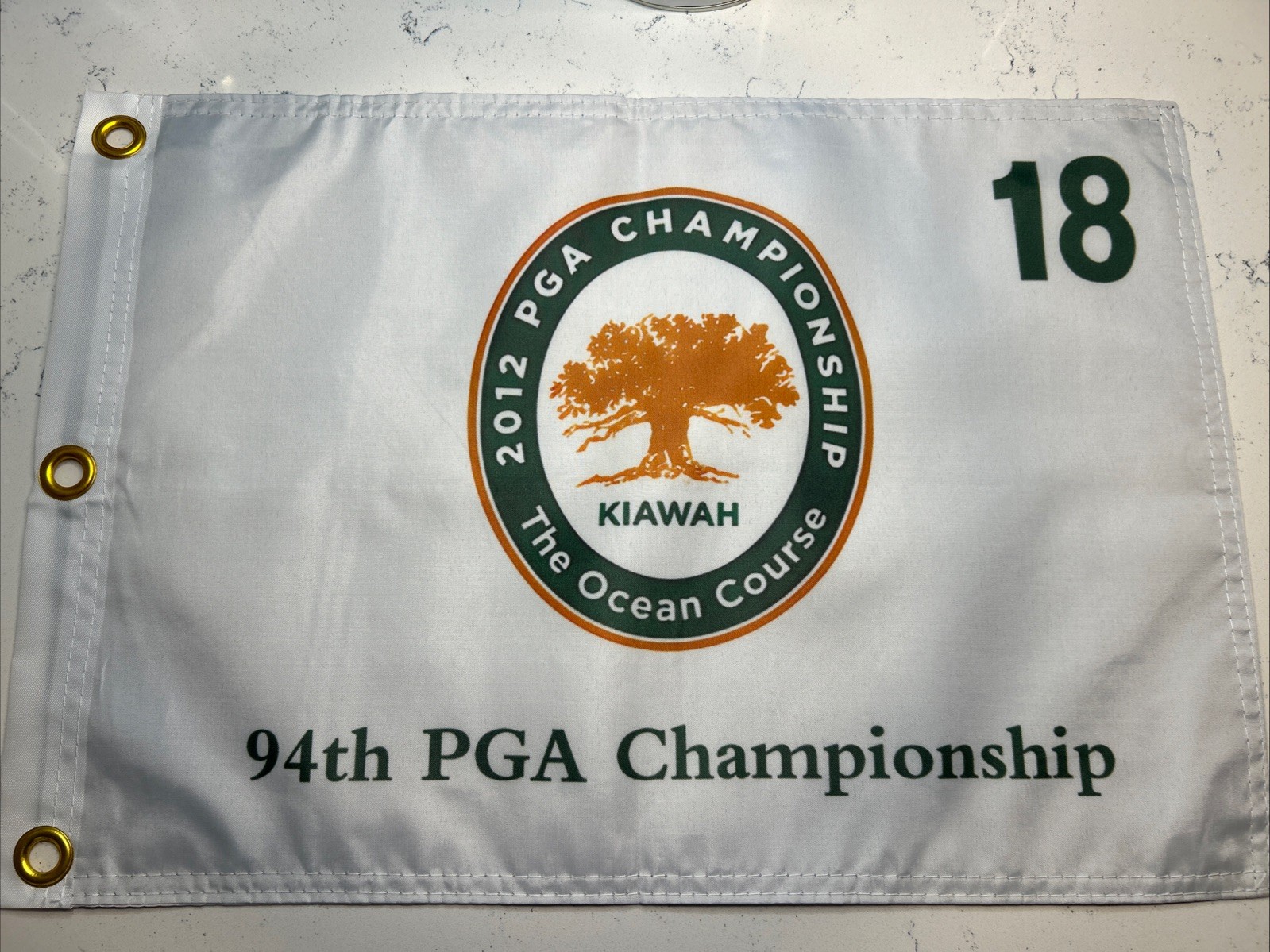 2012 94TH PGA CHAMPIONSHIP AT KIAWAH ISLAND GOLF PIN FLAG W GROMMETS PGA TOUR