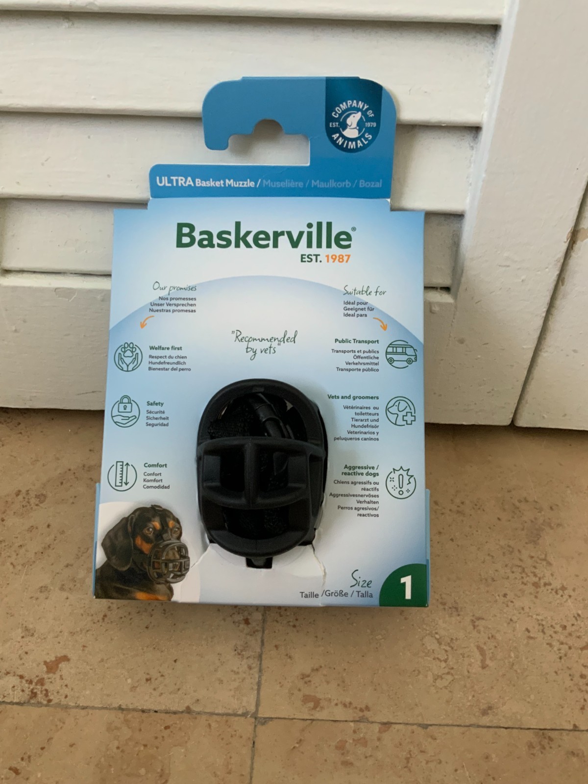 Baskerville Ultra Dog Muzzle Size 1 Black Small NEW Open Box Never Used
