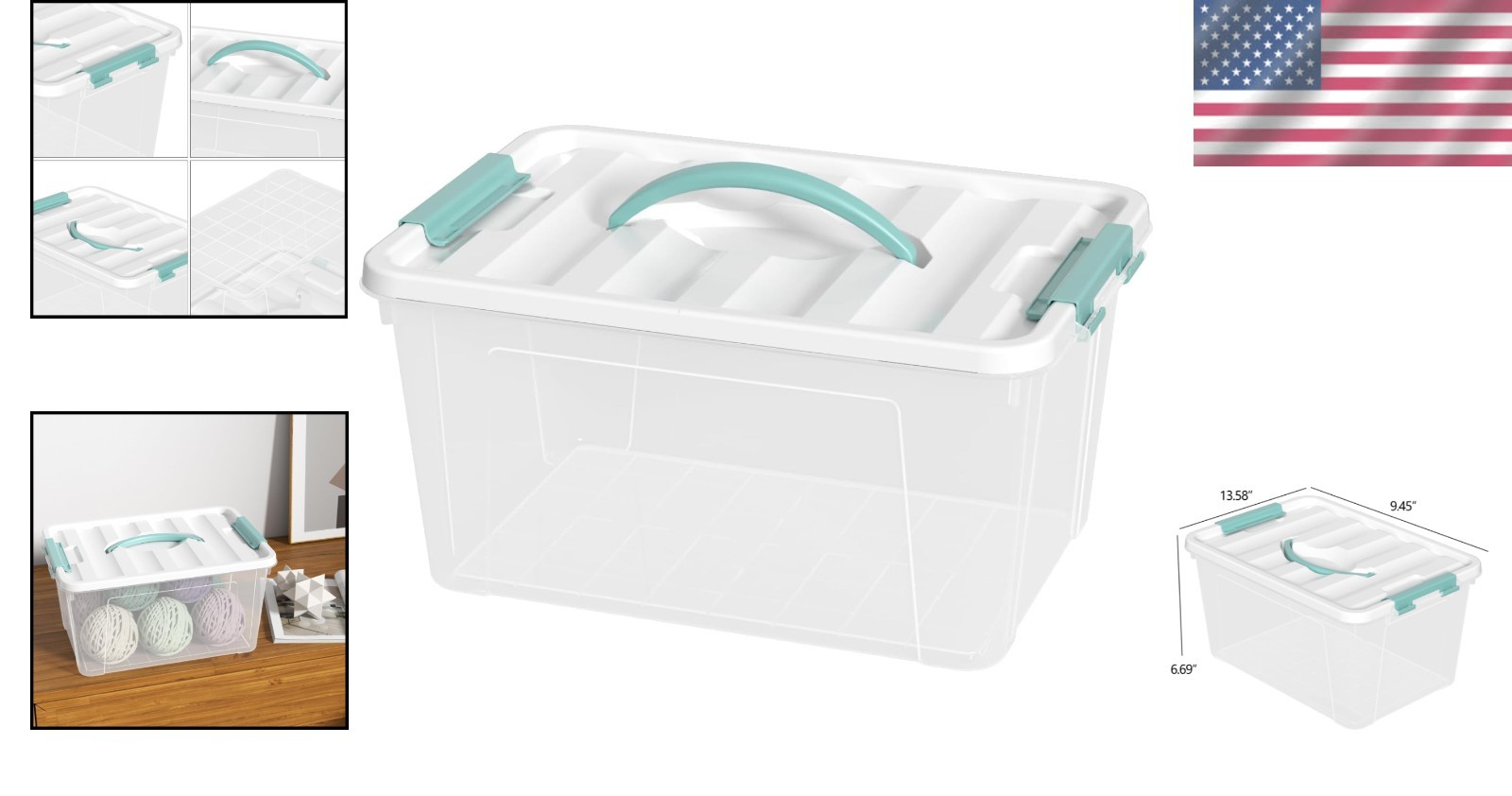 Durable 14 Qt Clear Organizer Bin with Secure Latching Lid for Versatile Storage
