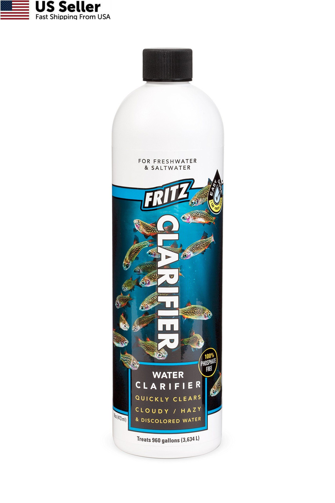 Fritz Aquatics 80177 Water Clarifier for Fresh and Salt 16 oz, Clear