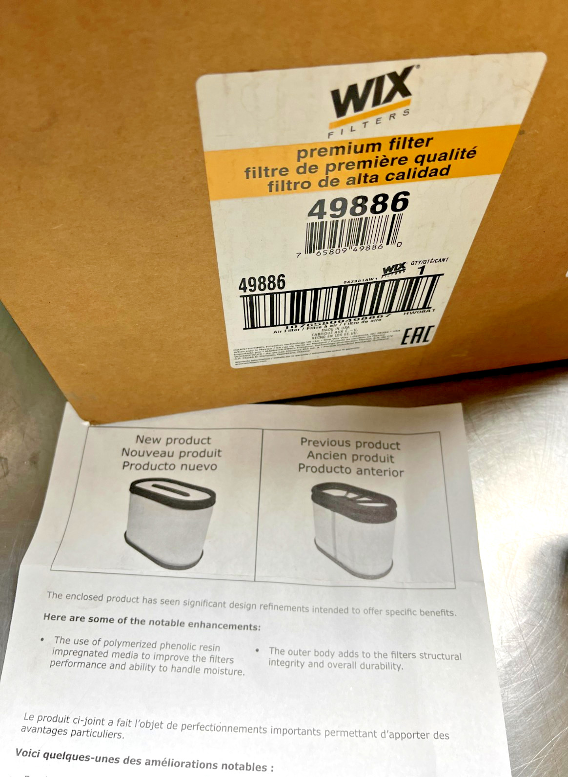 49886 Genuine WIX Air FILTER