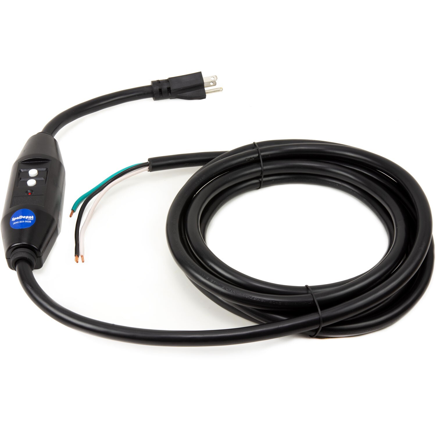 Hot Tub Power Cord - 120V 15A w/ In-Line GFCI for Plug-N-Play Spas - 16' Length