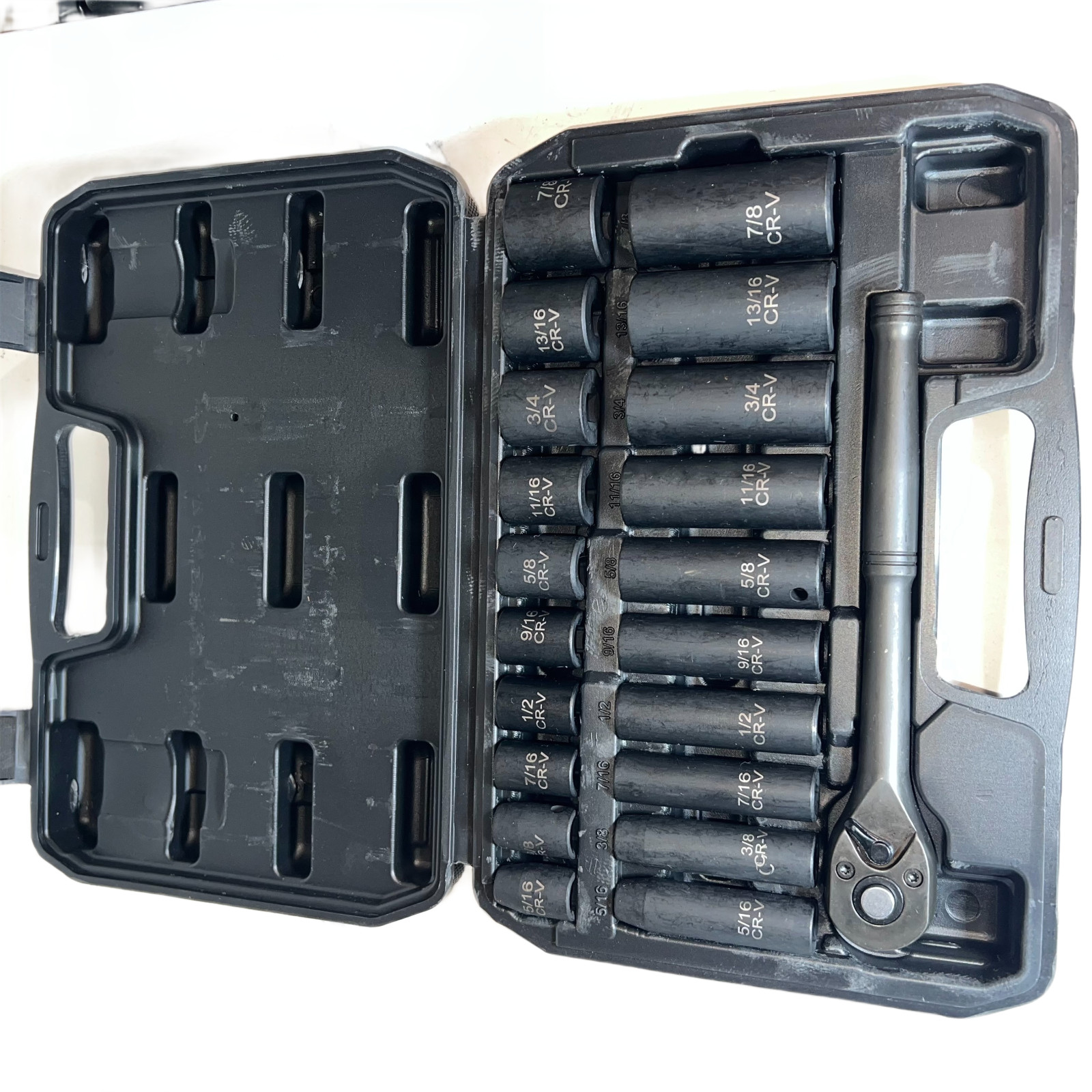 Reniteco 21-Piece 3/8" Drive Socket Set - Deep/Shallow Sockets, 6-Point Design