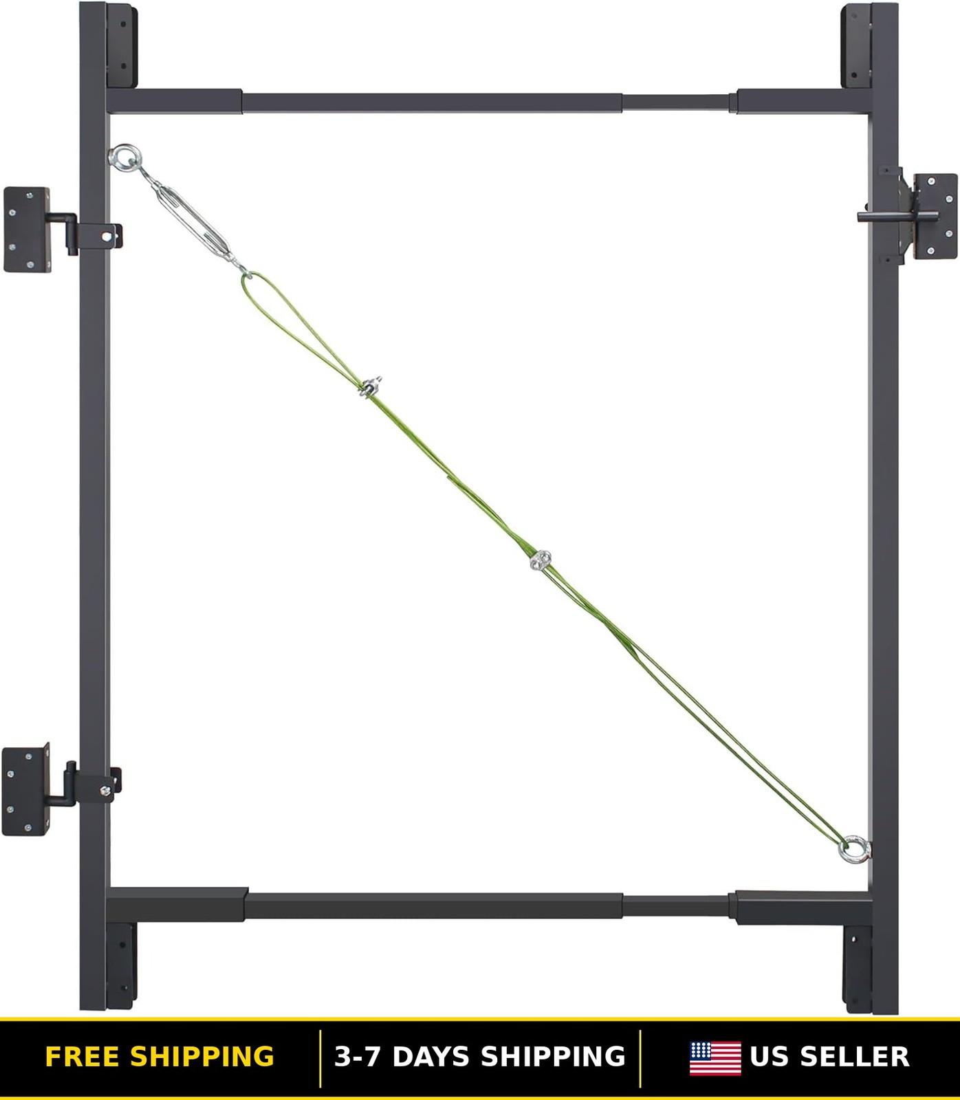 Adjustable Heavy Duty Wood Fence Gate Kit 36"-72" - Complete Hardware Set