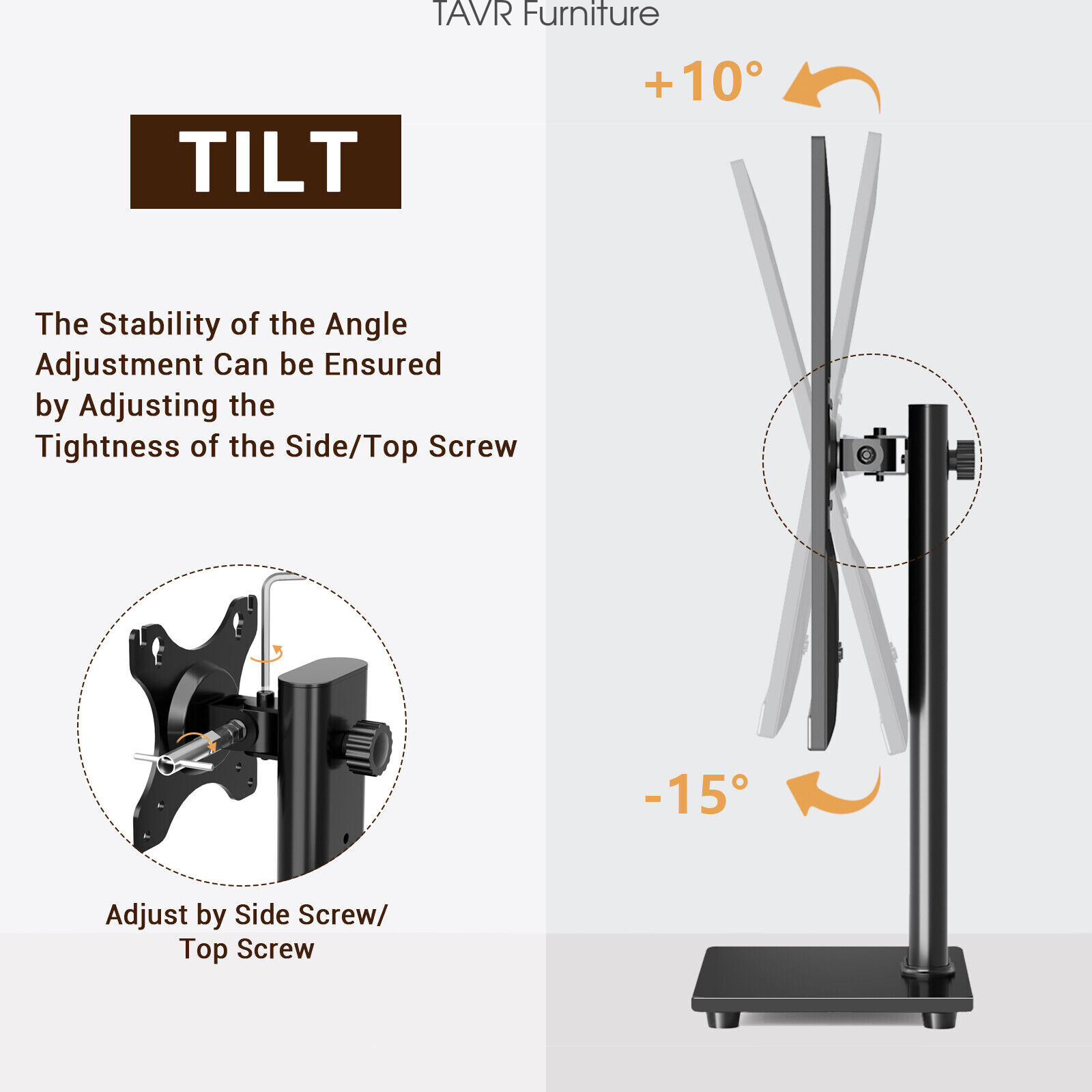 Monitor Stand with Single VESA for 12-32 Inch LCD LED TV Height Adjustable