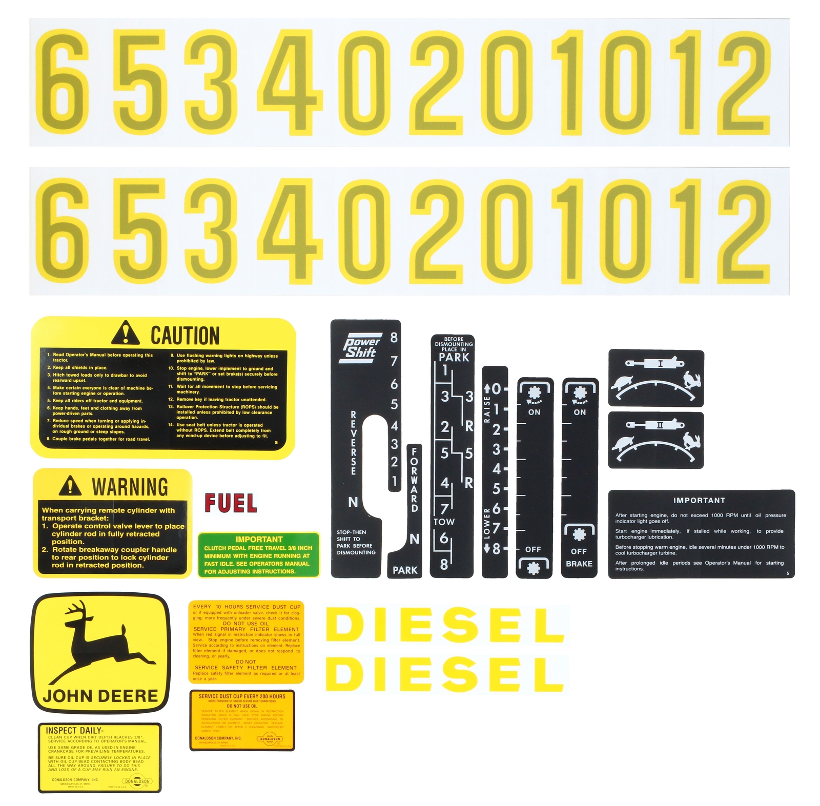 Decal Set (21 Total Parts) AR52393 fits John Deere 3020 4000 4520 4620 5020 6030