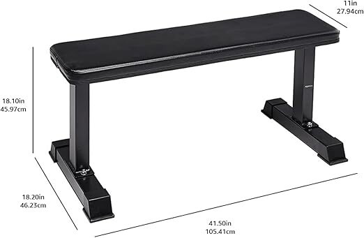 Flat Weight Bench - Workout Bench- Black