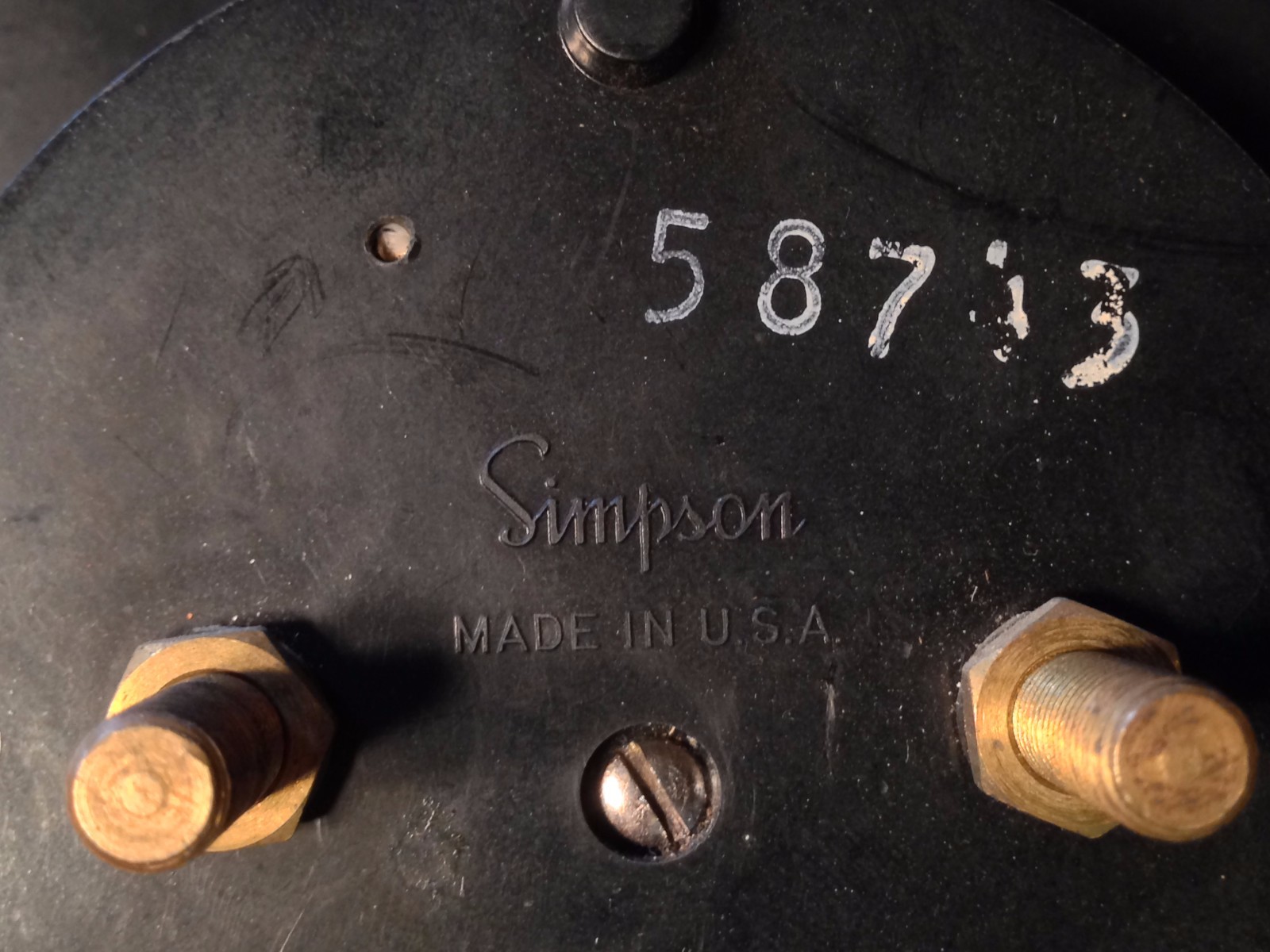 Simpson 0-25 DC Amperes Ammeter 5.75" x 3.5"