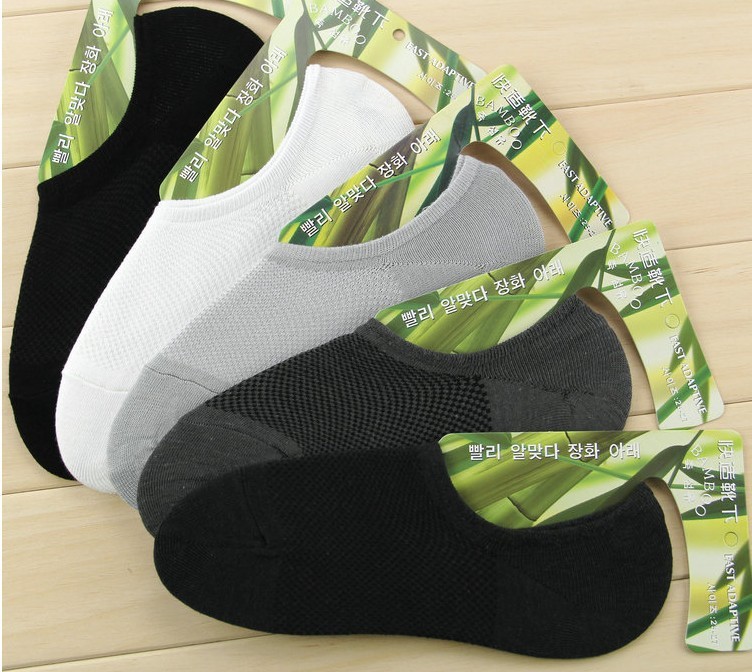5/10 Pairs Bamboo No Show Nonslip Ankle Work Sport Breathe Mesh Solid Men Socks