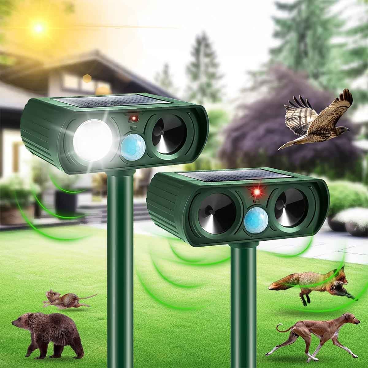 Solar Animal Repellent, Squirrel Skunk Deterrents Animal Repeller for Yard Farm