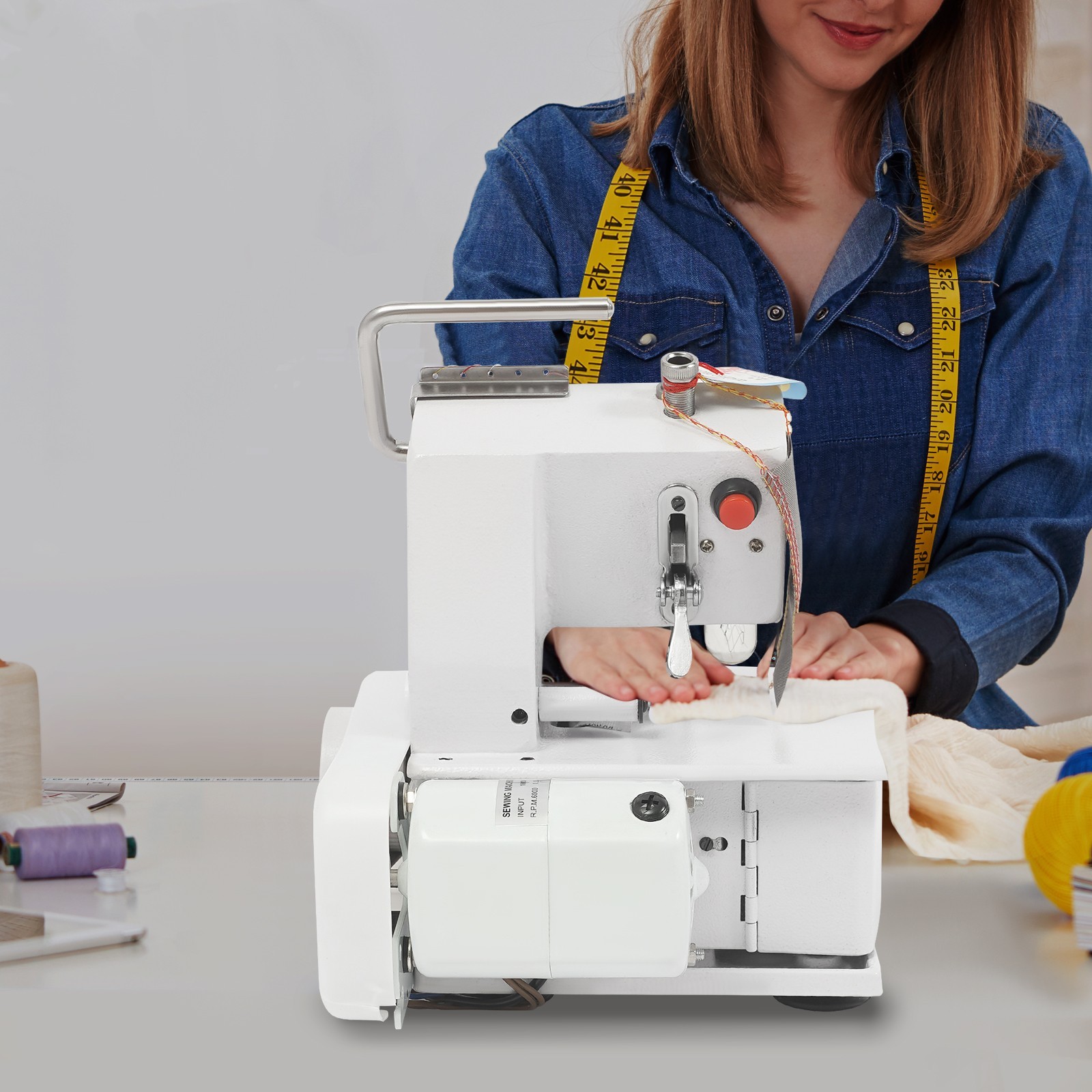 Professional 4 Thread Serger Overlock Sewing Machine 4-Line with Foot Controller
