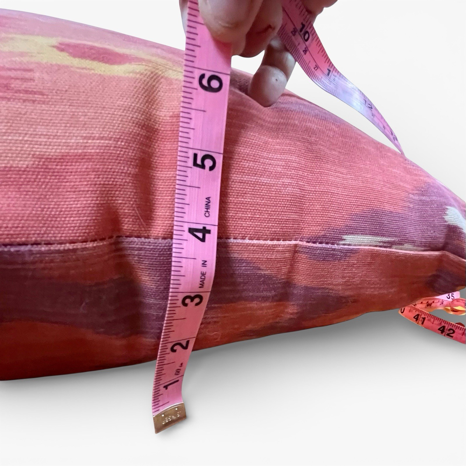 Pottery Barn Ikat Lumbar Pillow 26x18 Boho Global Coral Accent Pillow Southwest
