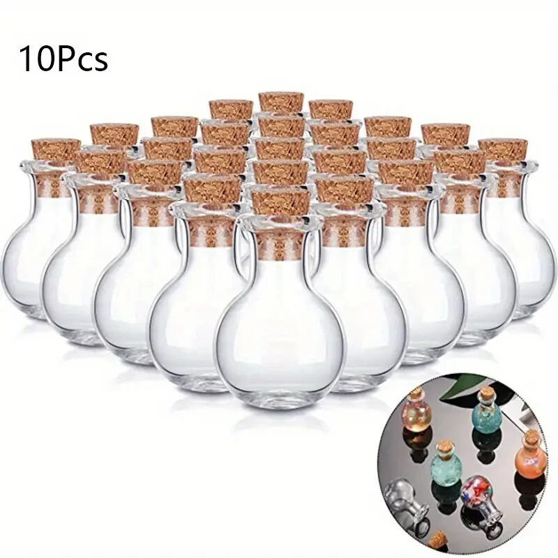 20 pcs, Small Glass Bottles, Miniature Potion Bottle, Mini Cork Glass Bottles